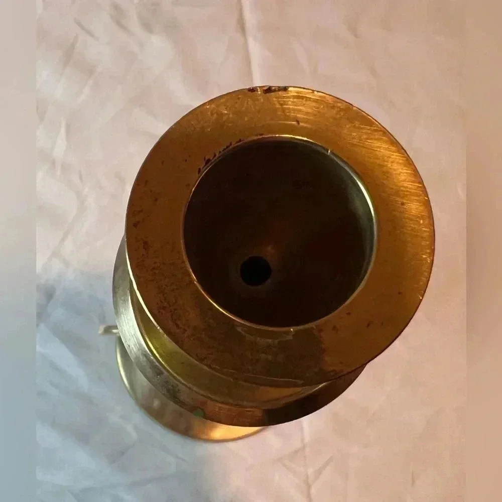 VINTAGE: Cherub brass candlestick holder